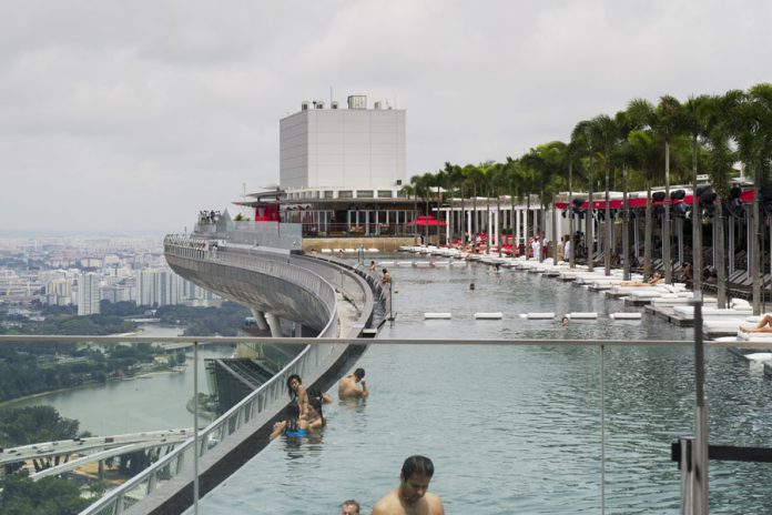 File:Marina Bays Sands Hotel from the bridge connecting to the