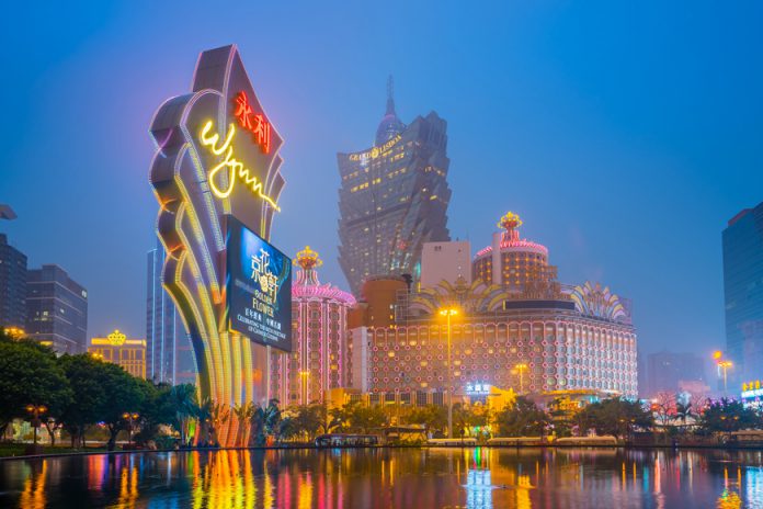 Macau city skyline at night