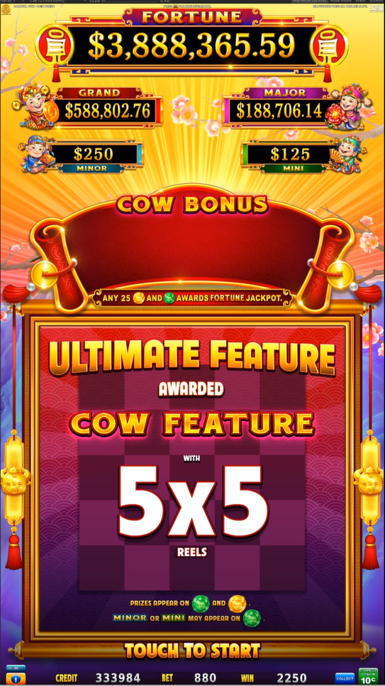 Carnival Cow Jackpot and Ultimate Cow Bonus Feature