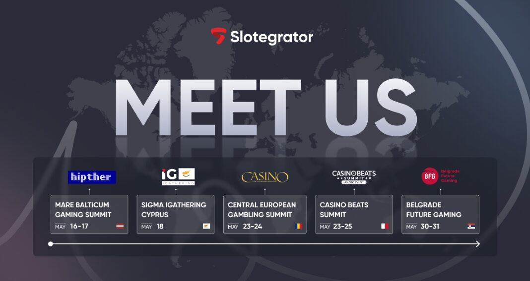 Slotegrator’s world tour continues as the company presents its solutions in five countries in May