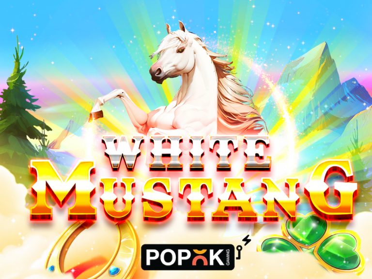 popok gaming, white mustang