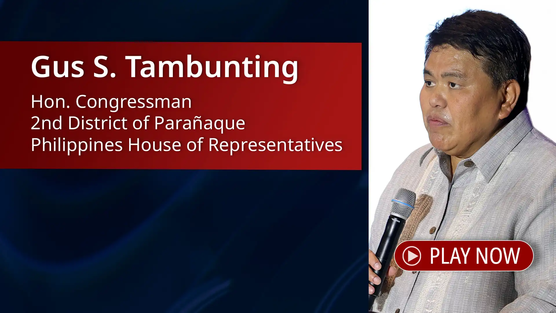 Philippines, Congressman Gus Tambunting: House is split 50/50 on gaming