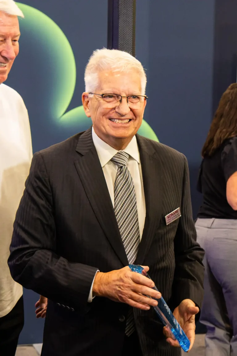 Konami Gaming CEO Steve Sutherland awarded at the AGEM Jens Halle Memorial Award