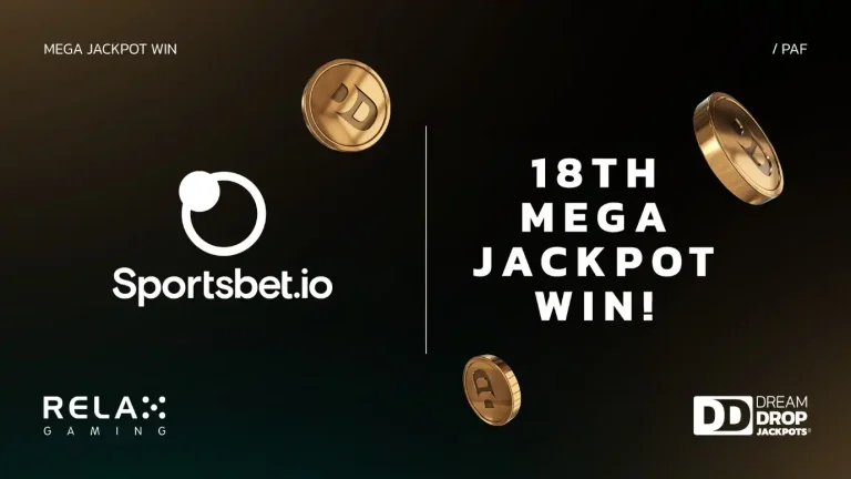 Relax Gaming marks 18th Dream Drop Jackpot winner at Sportsbet.io