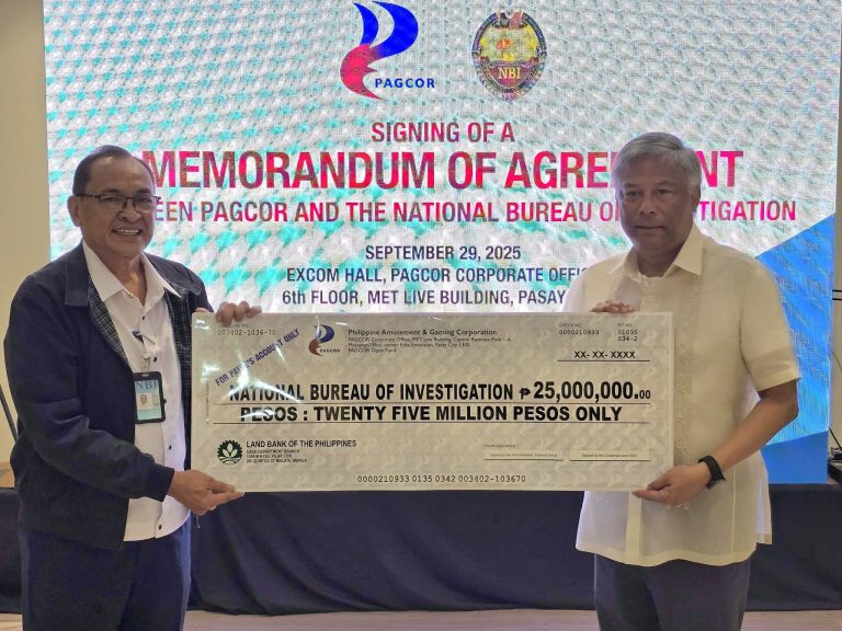 PAGCOR boosts illegal gambling crackdown with National Bureau of Investigation donation