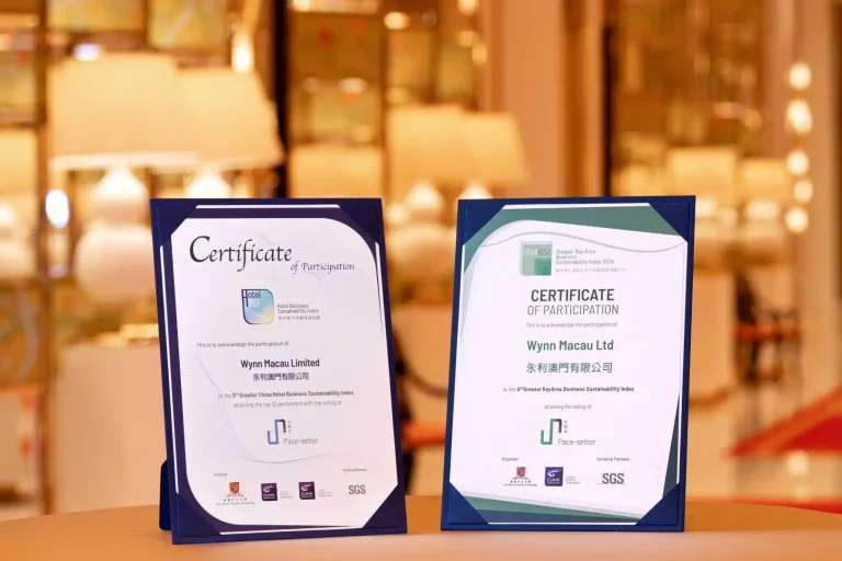 Wynn recognized for outstanding performance in CUHK Business Sustainability Indices