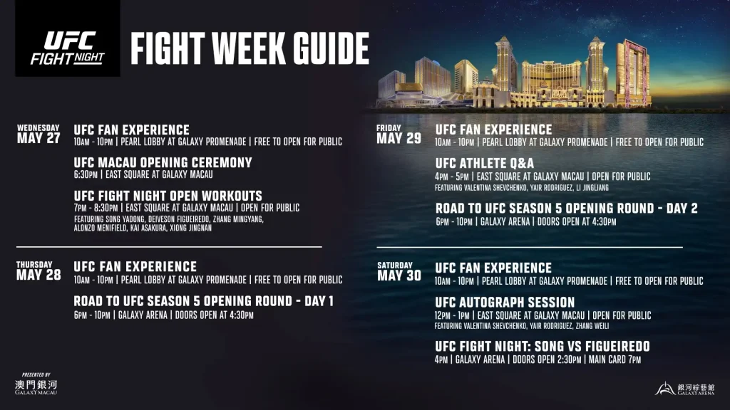 Galaxy Macau and UFC unveil interactive fight week events ahead of UFC FIGHT NIGHT