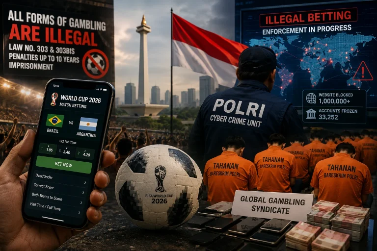 Indonesia braces for World Cup gambling surge as police warn of enforcement test