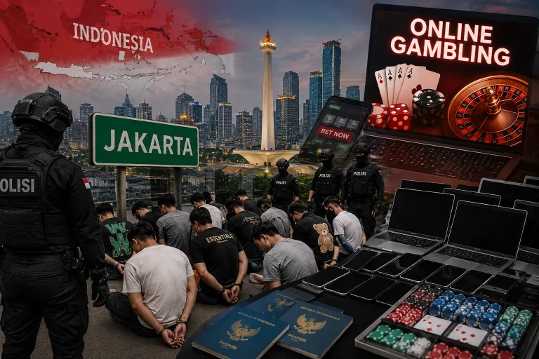 Indonesia detains more than 300 foreigners in online gambling crackdown