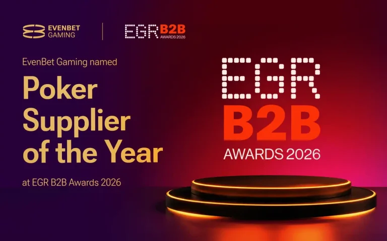 EvenBet Gaming wins Poker Supplier of the Year at EGR B2B Awards 2026
