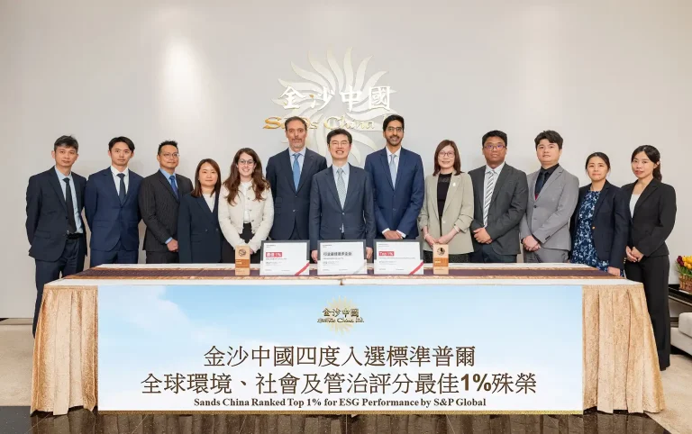 Sands China secures Top 1% S&P Global Sustainability rankings for fourth consecutive year