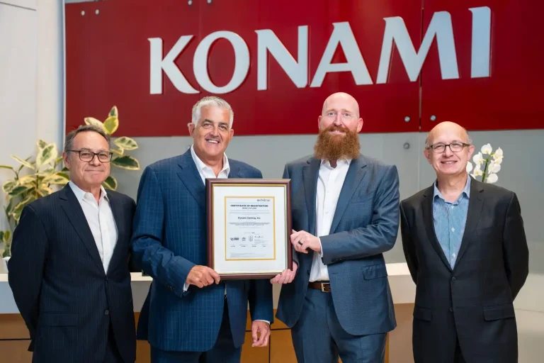 Konami Gaming achieves ISO 27001 Certification for SYNKROS and Konami Online Interactive