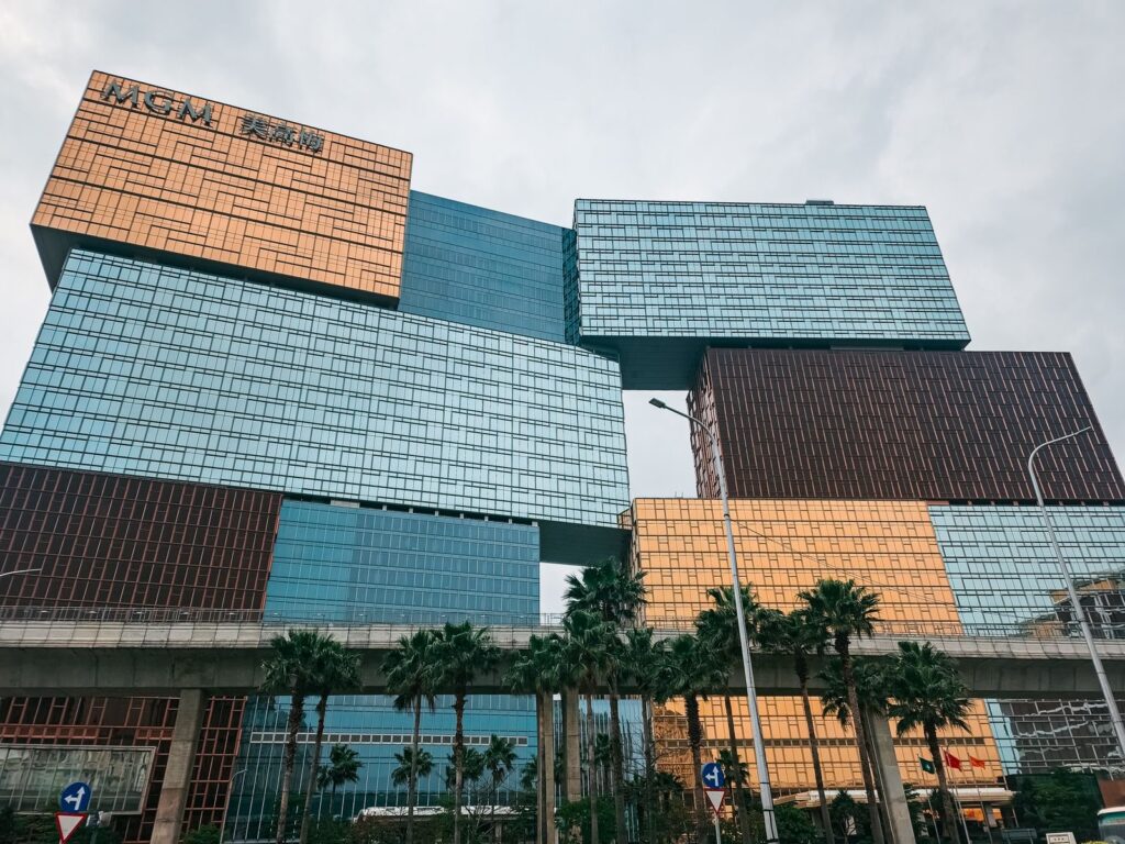 MGM Cotai integrated resort with its stacked glass facade in Macau